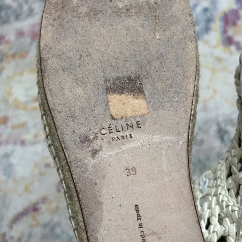 Celine Leather Woven Espadrilles